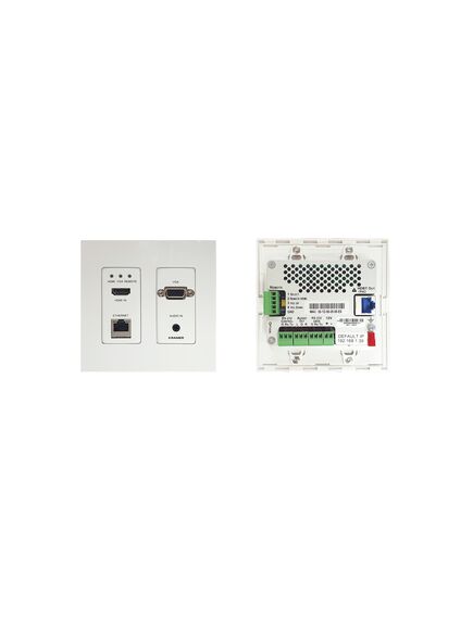 KIT-401/US-D(W) 4K Auto–Switcher/Scaler Kit over Long–Reach HDBaseT — with white US–D size wall–plate frame, Version: US Version