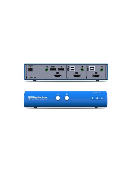 SC21H-M KVM Combiner, 2 Port, 1xHDMI Connector, 2xUSB-A Connectors for Keyboard and Mouse, 1x3.5mm Mini Jack for Unbalanced Stereo Audio, 1x3.5mm Mini Jack Connector for Control