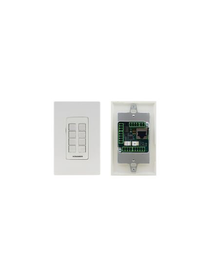 RC-306/US-D(W/B) 6-button PoE and I/O Control Keypad, US–D–size with White & Black Decora® Design Frame Sets, Colour: Black, White, Version: US-D Version, 3 image