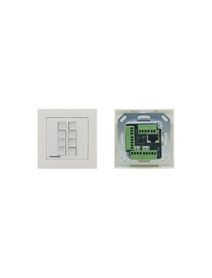 RC-308/EU-80/86(W) 8-button PoE and I/O Control Keypad, EU & UK–size with EU & UK White Frames, Colour: White, Version: EU 80/86 Version, 3 image